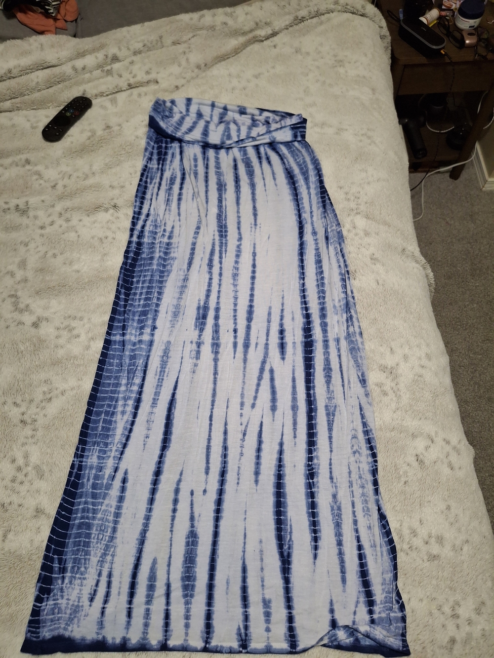 Olive & Oak Blue and White Tie-Dye Maxi Skirt